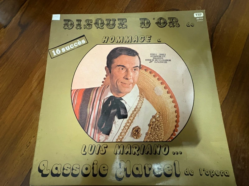 Vinyle 33t Marcel Lassoie Hommage à Luis Mariano
