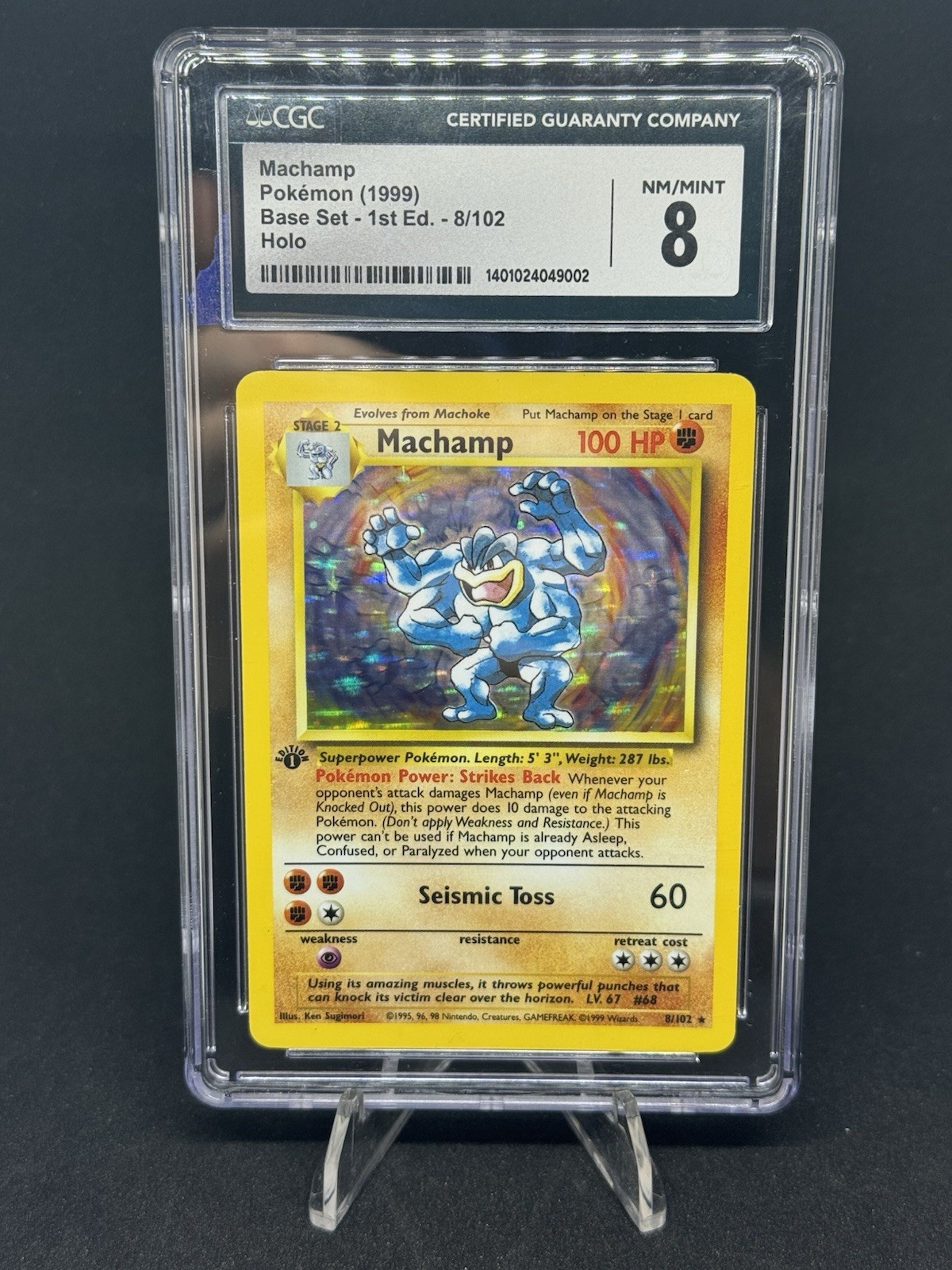 Wizards of the Coast 1999 Pokemon TCG Machamp 8/102 Holo Rare Unlimited CGC