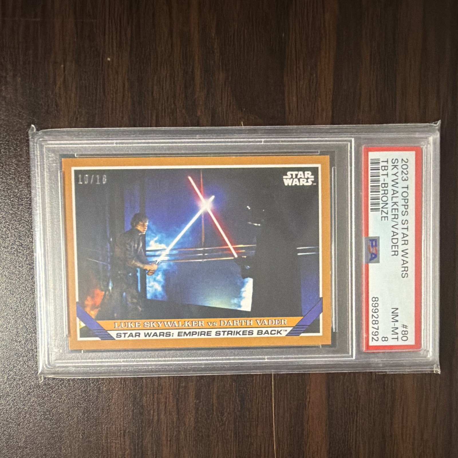 Topps 2023 Star Wars Throwback Thursday #80 10/10 Luke vs Vader Bronze PSA 8