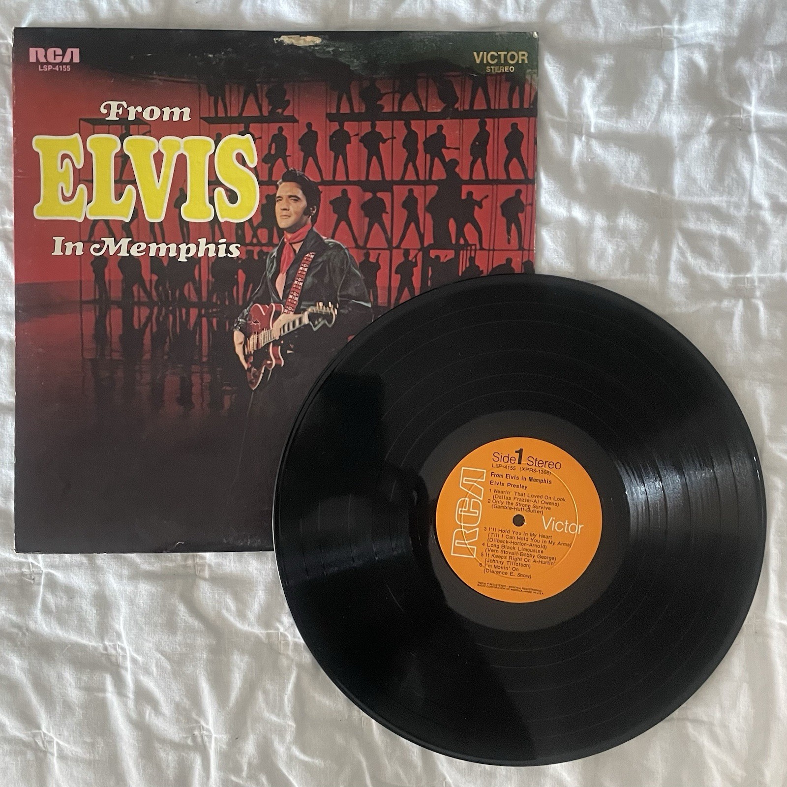 Elvis Presley From Elvis In Memphis Vinyl LP Record LSP 4155 Orange Label 1969