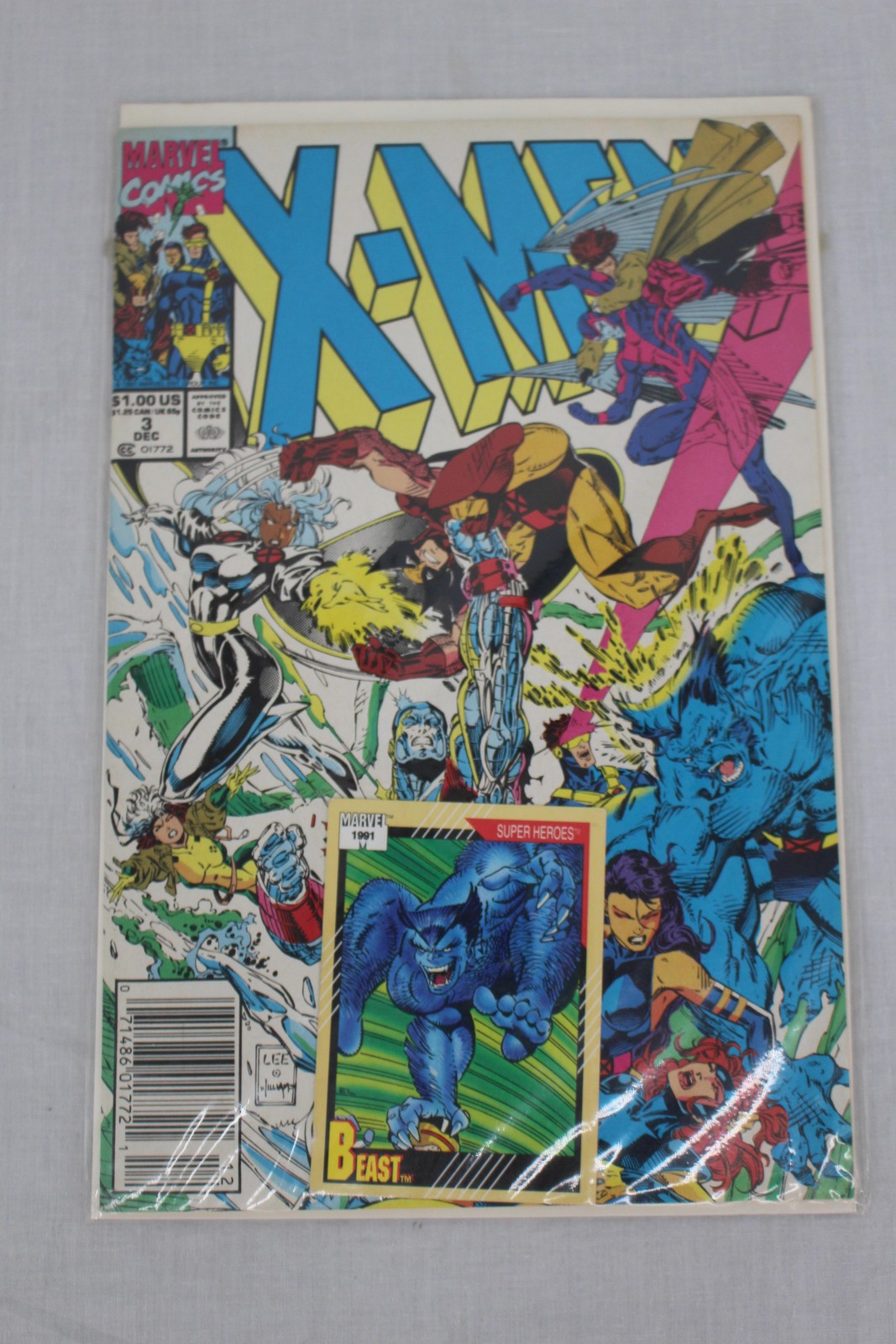 Vintage 1991 Marvel All New X-Men #3 Beast Card Comic Book Newsstand Barcode