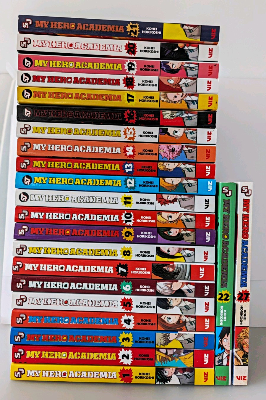 Lotto fumetti VIZ Media My Hero Academia manga inglese Horikoshi vol 1 -22 e 27