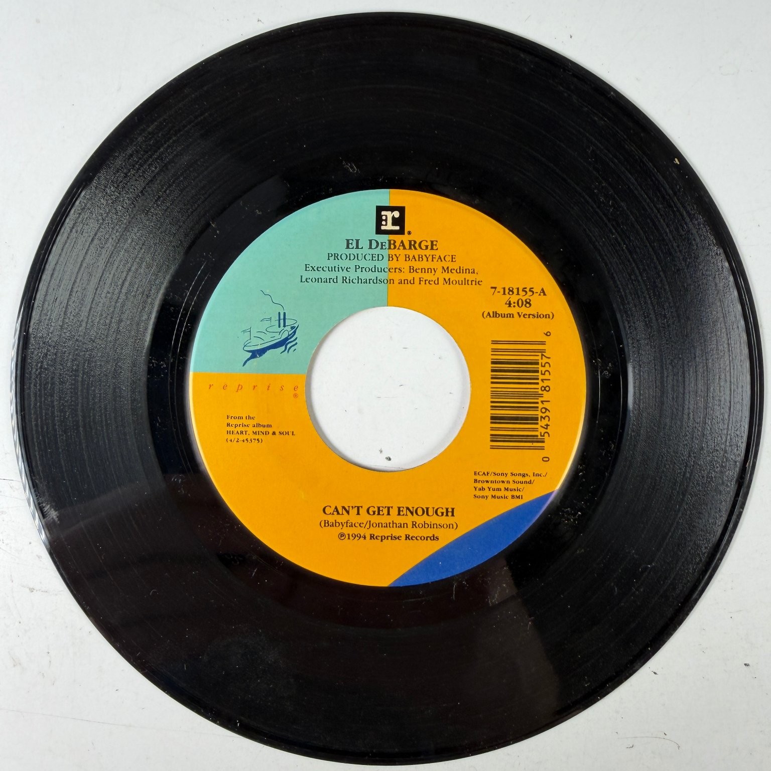El DeBarge – Can't Get Enough 7" Record 1994 Reprise R&B 45 RPM