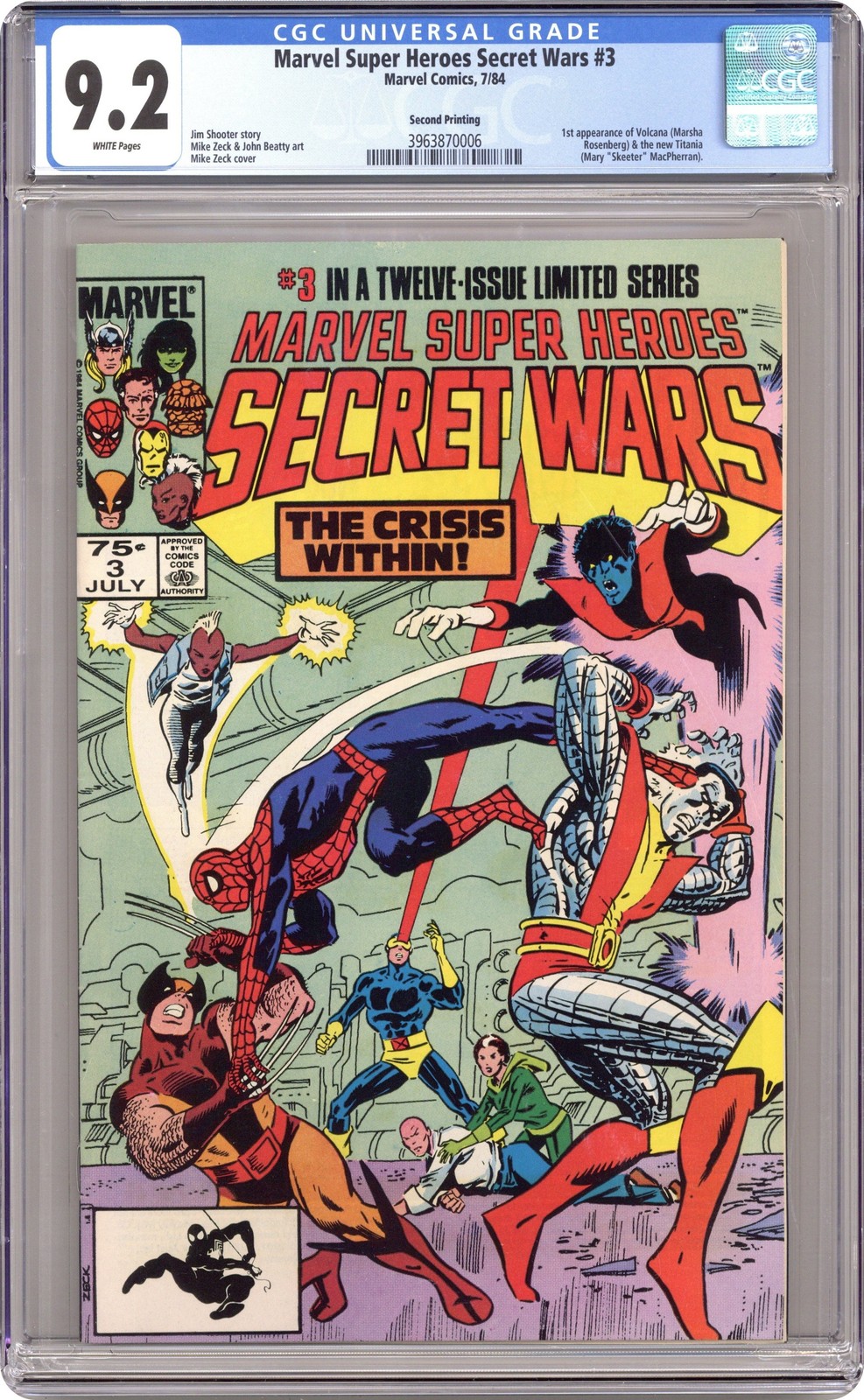 Marvel Super Heroes Secret Wars #3D CGC 9.2 1984 3963870006
