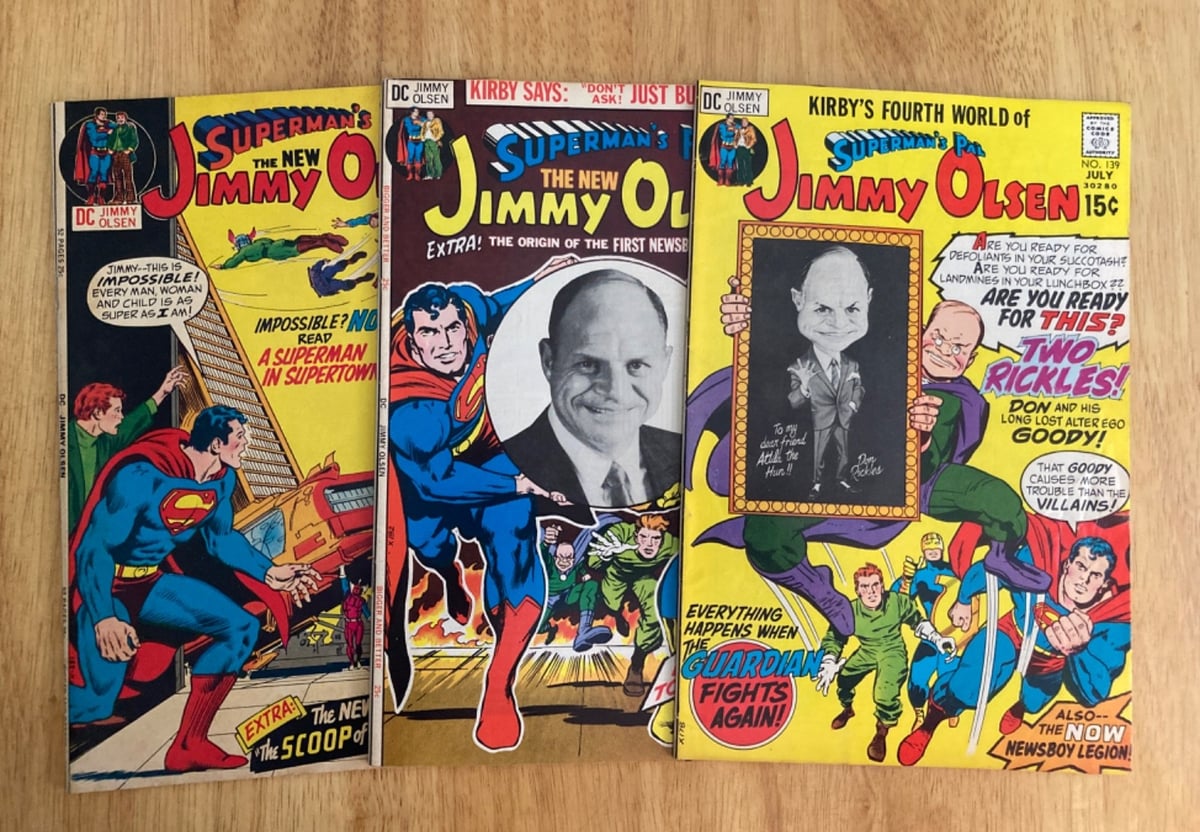 Lotto di *3* Kirby JIMMY OLSEN (1971-72): #139 (VG+), 141 (FN/VF), 147 (FN-)