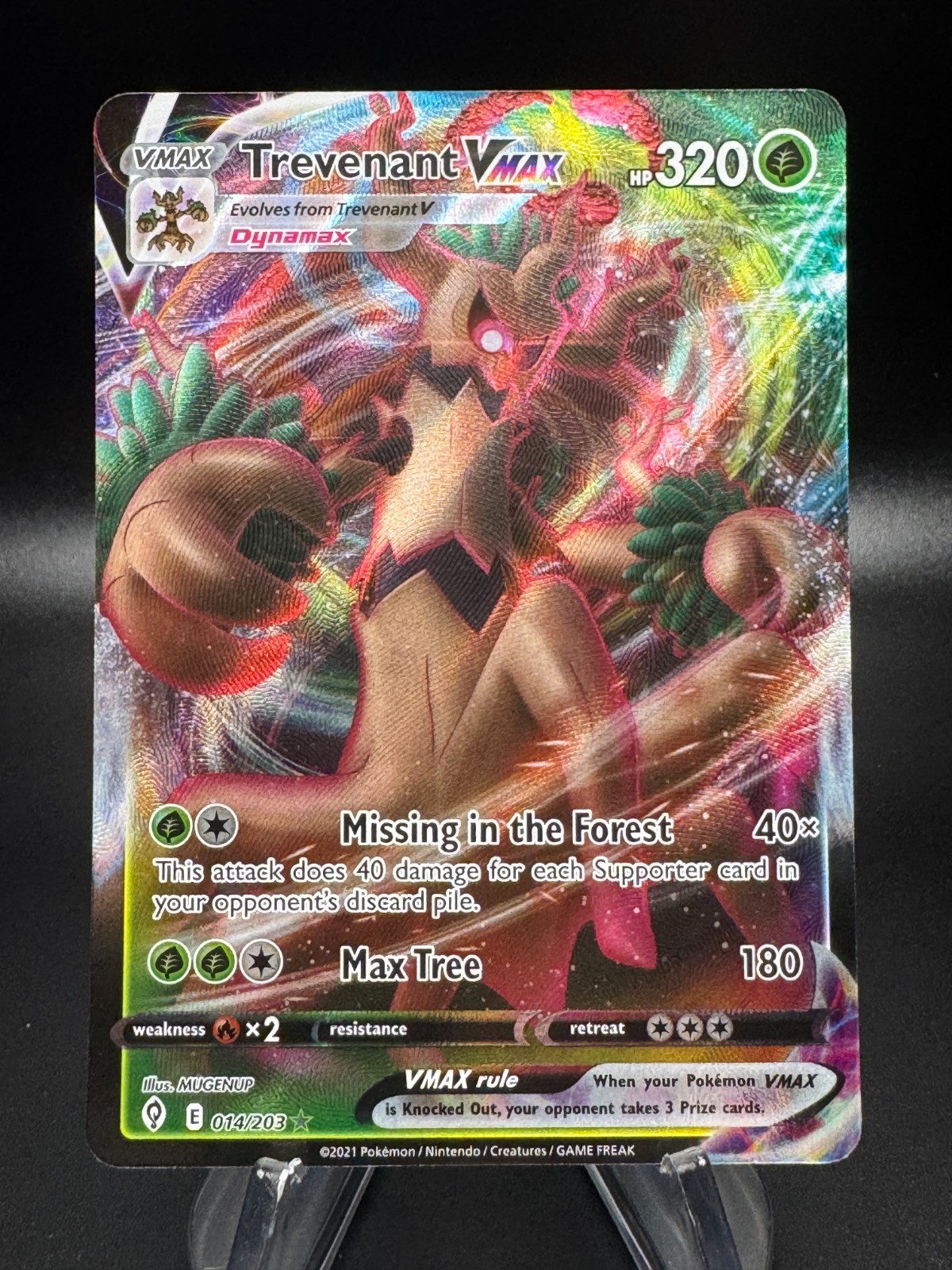 Pokemon Scudo Spada Cieli Evoluti TREVENANT VMAX Ultra Raro #014/203