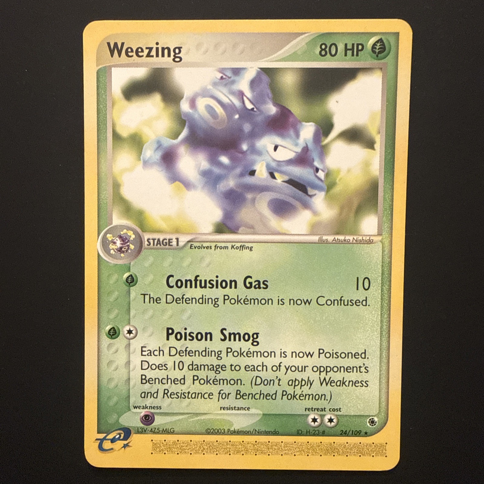 Pokemon 2003 Weezing 24/109 Rare Ruby & Sapphire Near Mint