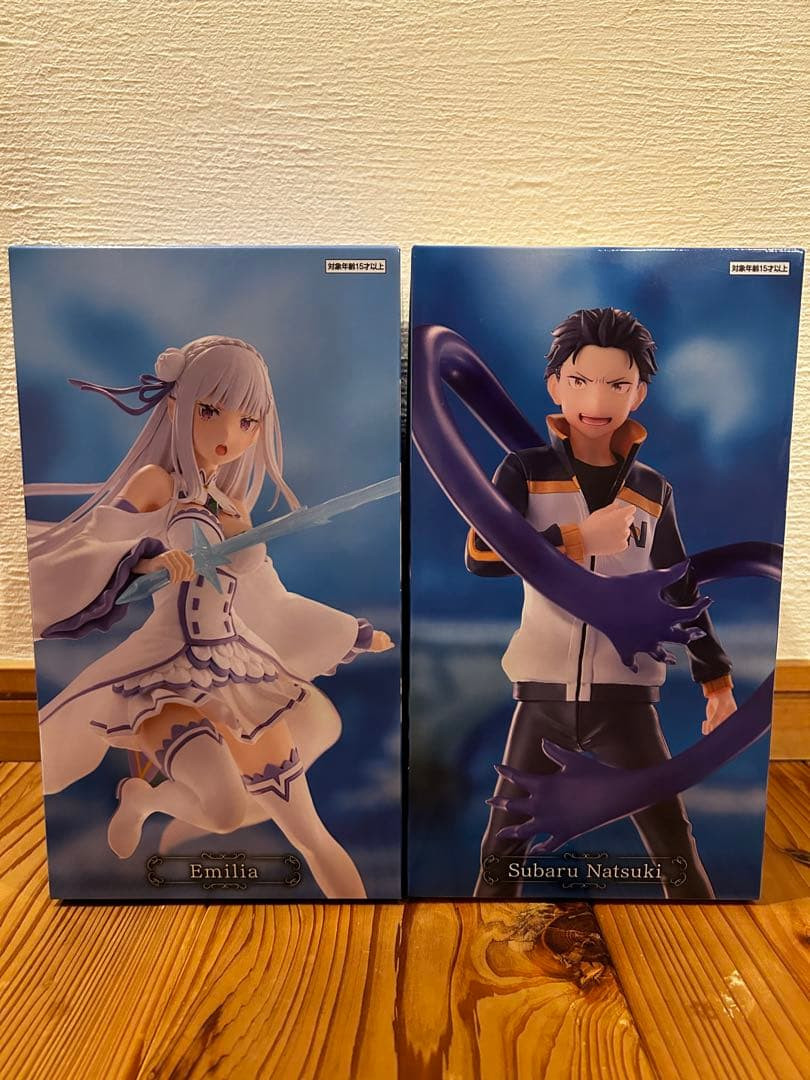 Re:Zero GiGO Limited Subaru & Emilia Figure Set 2pz Premio Figure Giappone Nuovo