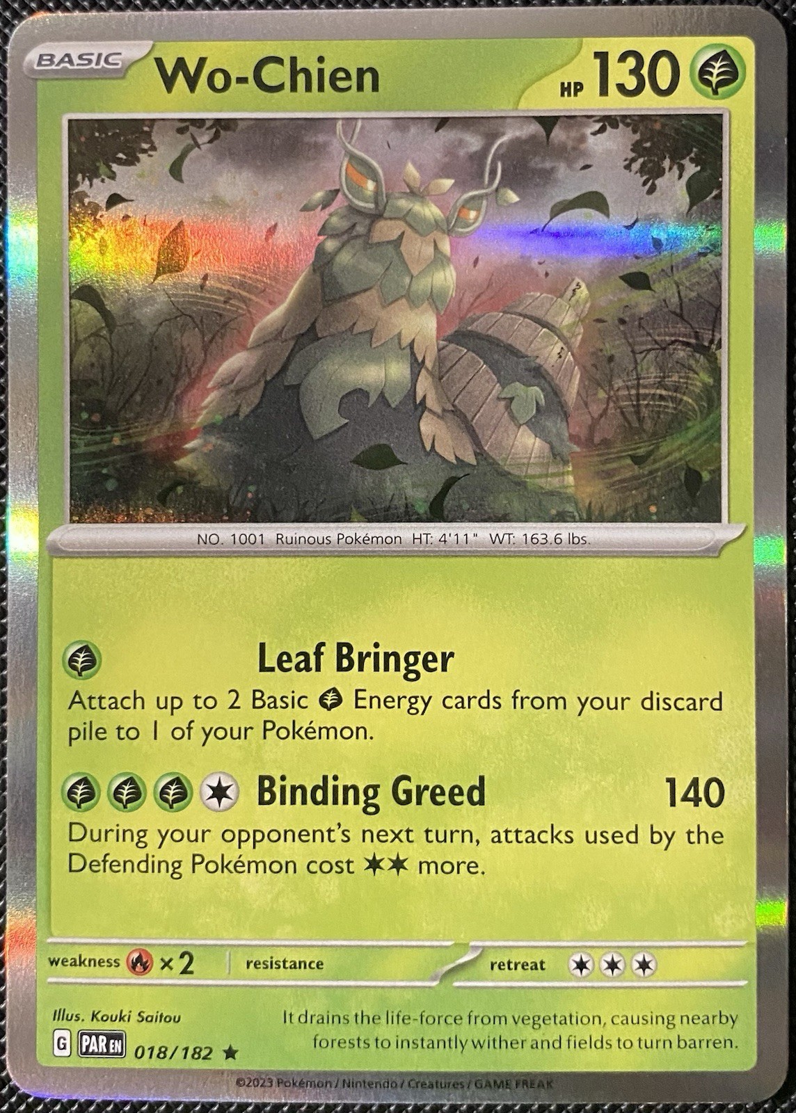 Wo-Chien 018/182 SV04: Paradox Rift Holo LP Pokémon