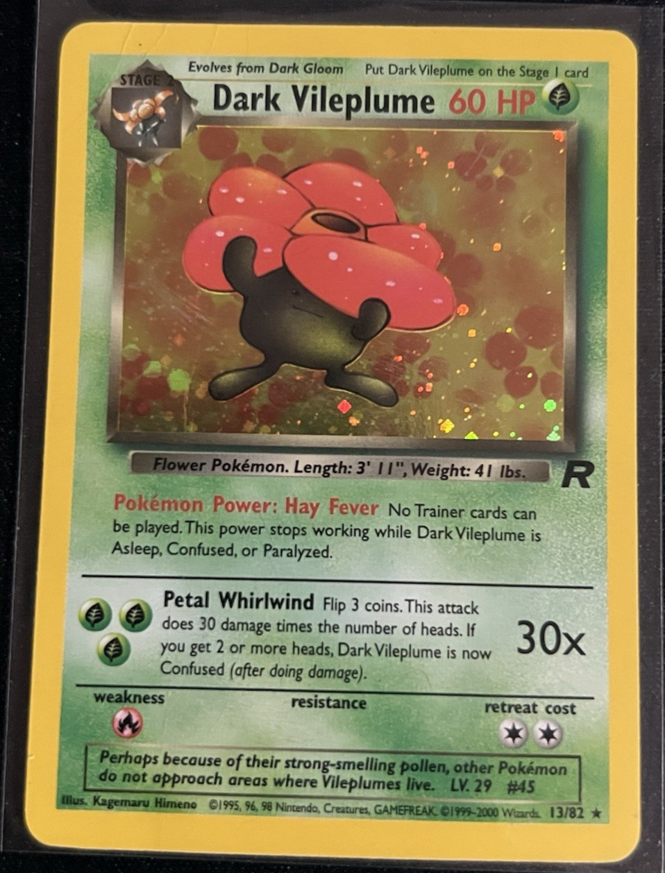 Pokemon Dark Vileplume HOLO #13 Vintage Team Rocket HP/DMG