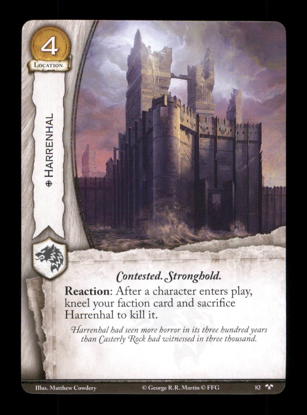Harrenhal 82 George R.R. Martin Game Of Thrones Trading Card CC