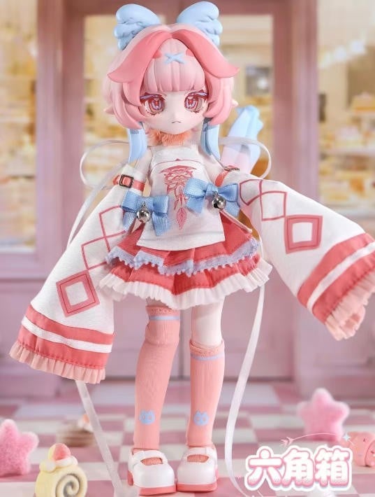 Scatola esagonale Fuwalu rosa vita acquatica 18 cm/7 pollici Bjd vestito carino action figure regalo