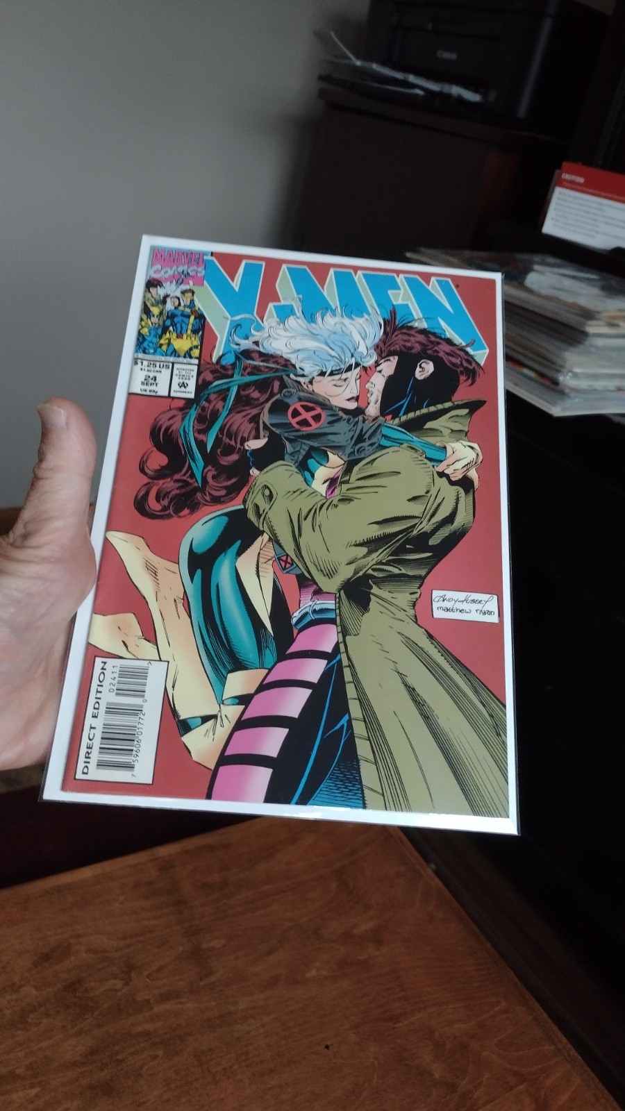 X-Men #24 Classic Rogue Kiss Andy Kubert copertina arte chiave pagine bianche 1993 9,8