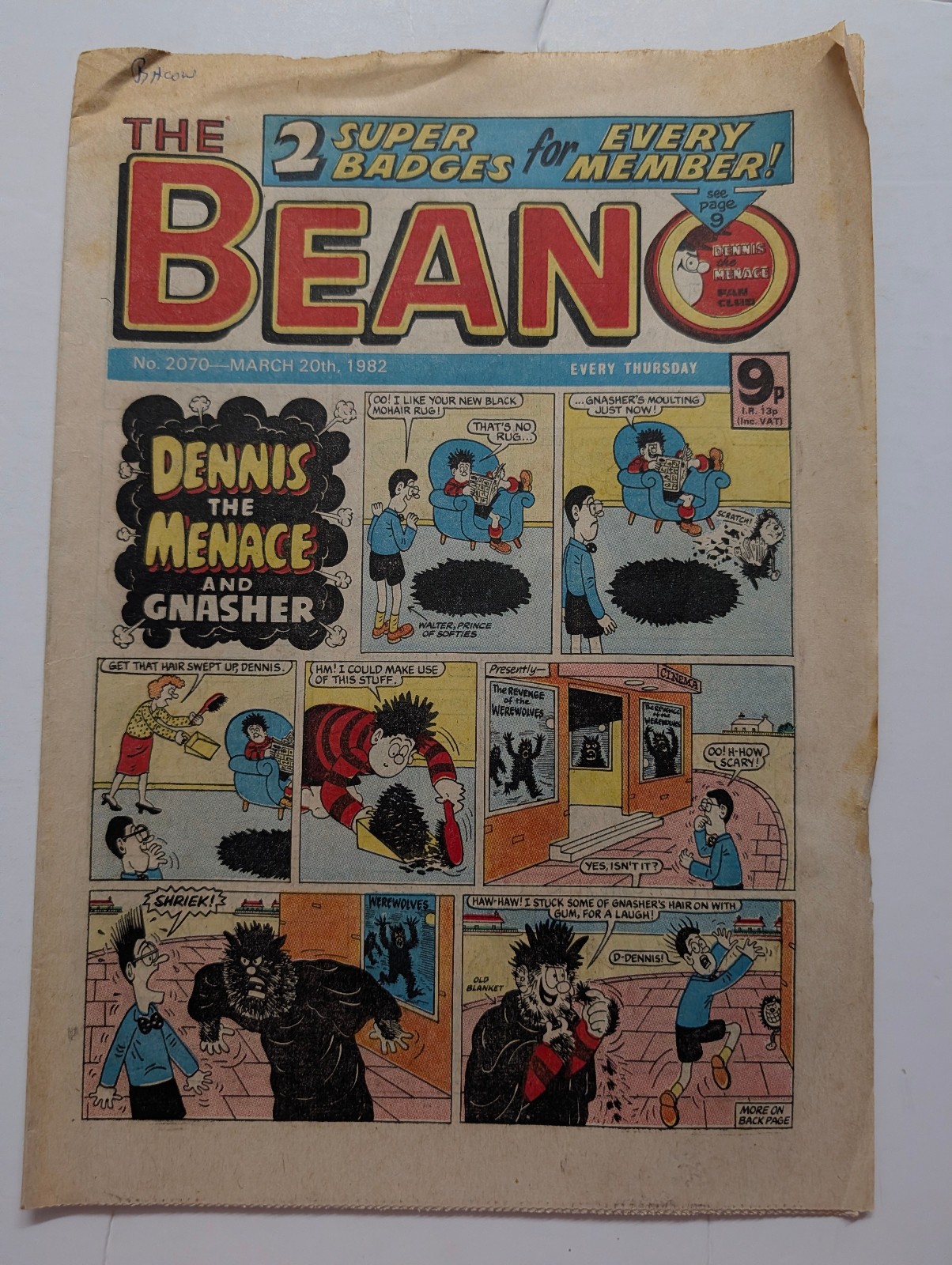 Beano Comic No 2070, March 20th 1982.