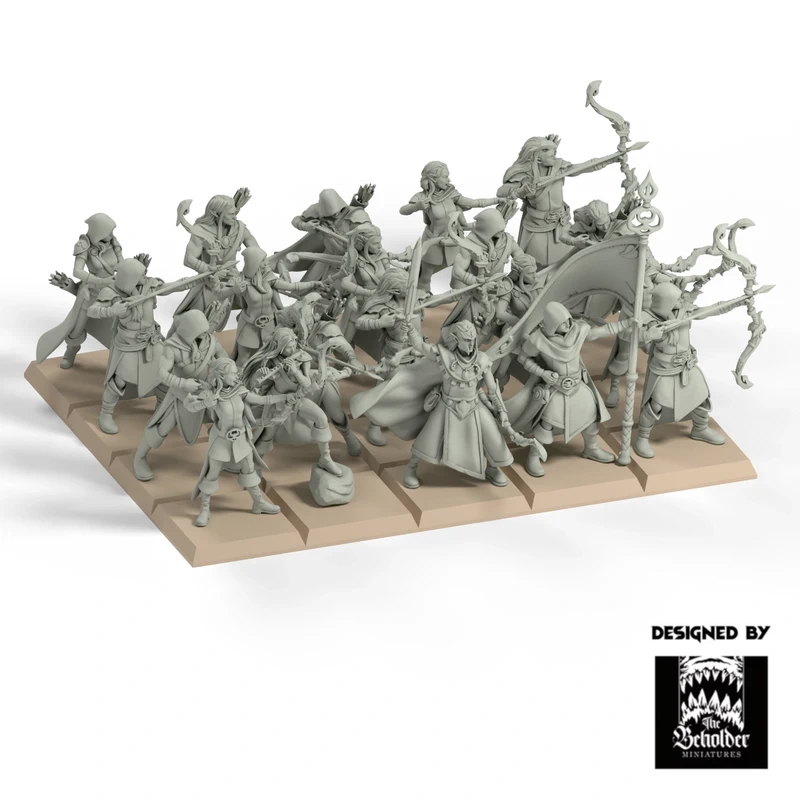 20 Exploradores Elfos Silvanos Beholder 32mm