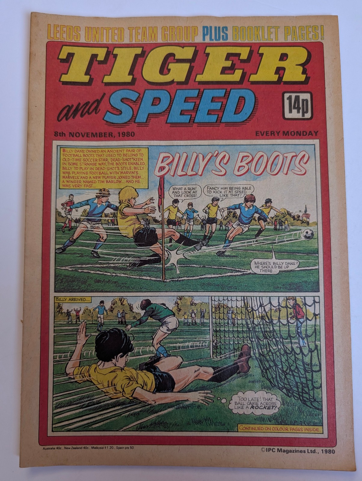 Tiger and Speed Comic 8th November 1980, IPC Magazines Ltd.