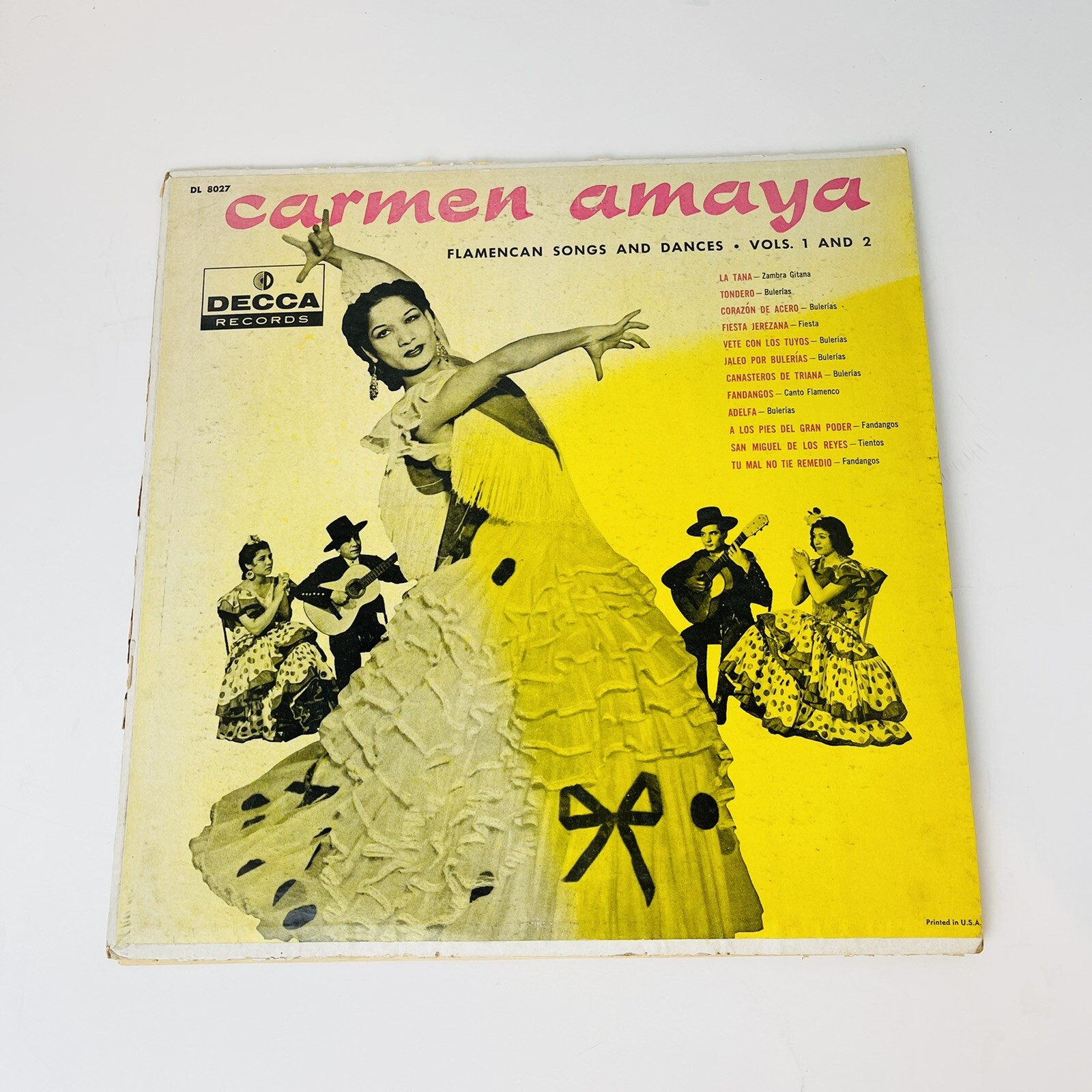 Carmen Amaya – Flamencan Songs and Dances Vols. 1 and 2 Decca DL 8027 G-VG RARE