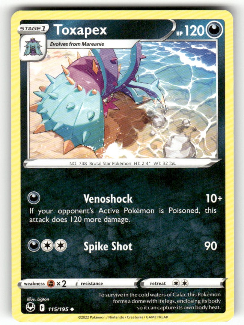 Pokemon Tempesta Argento Toxapex 115/195 Non Comune Giocato Leggermente