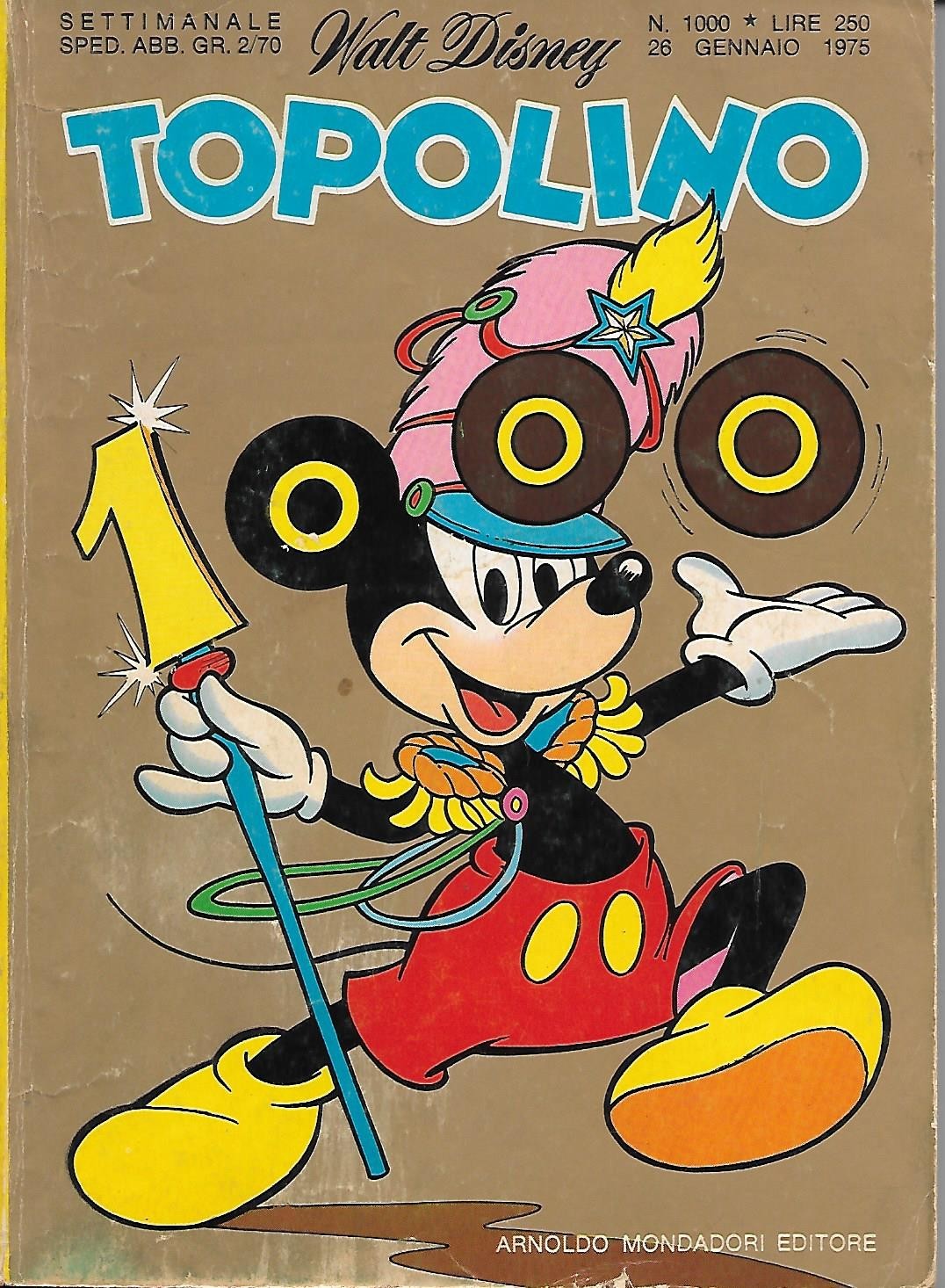 Topolino numeri 999, 1000 e 1001 completi di cartoncino interno e bollini