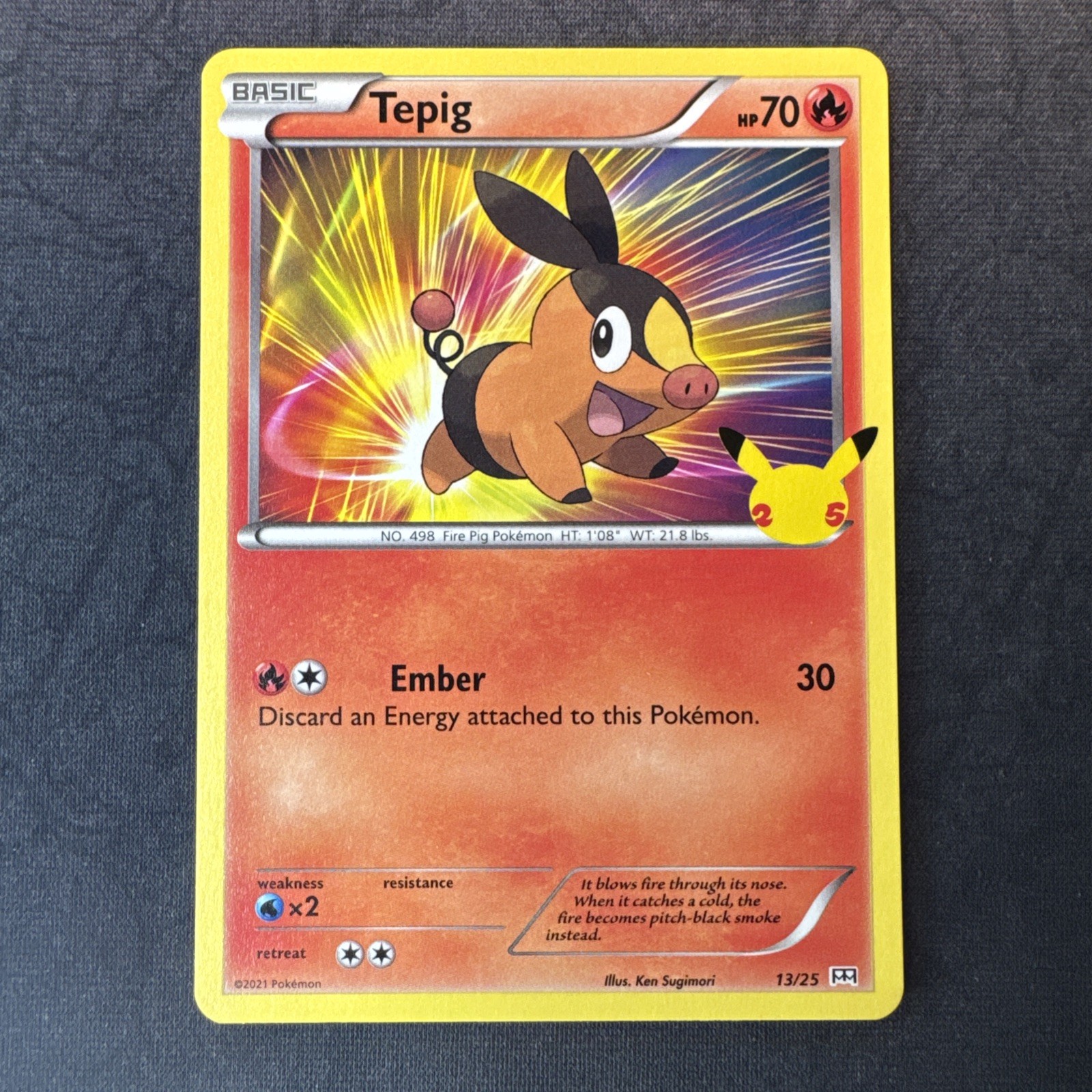 Tepig 013/025 Pokemon McDonald's 25° Anniversario