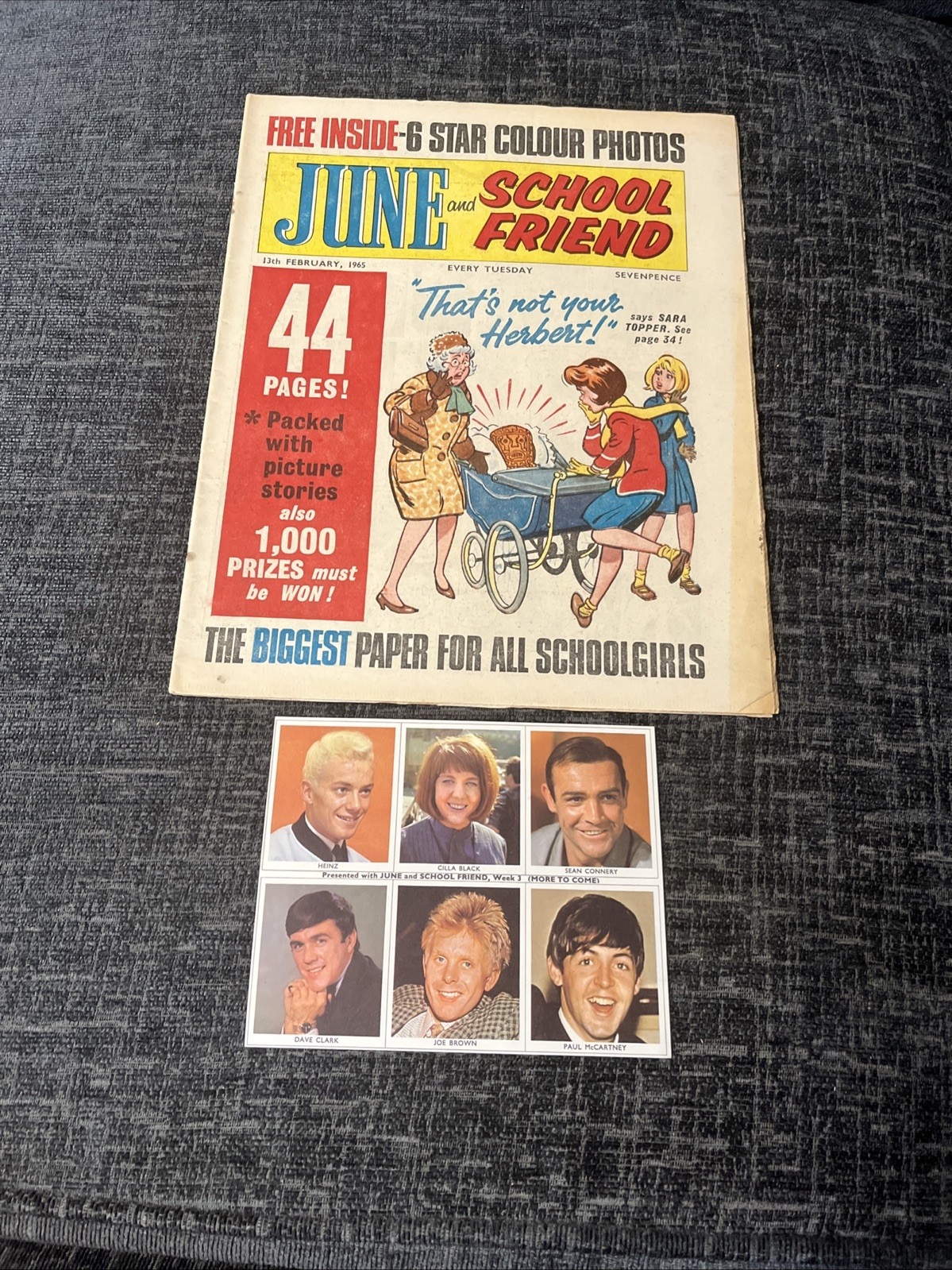 June and School Friend Comic - 13 February 1965 with Free 6 Colour Photos