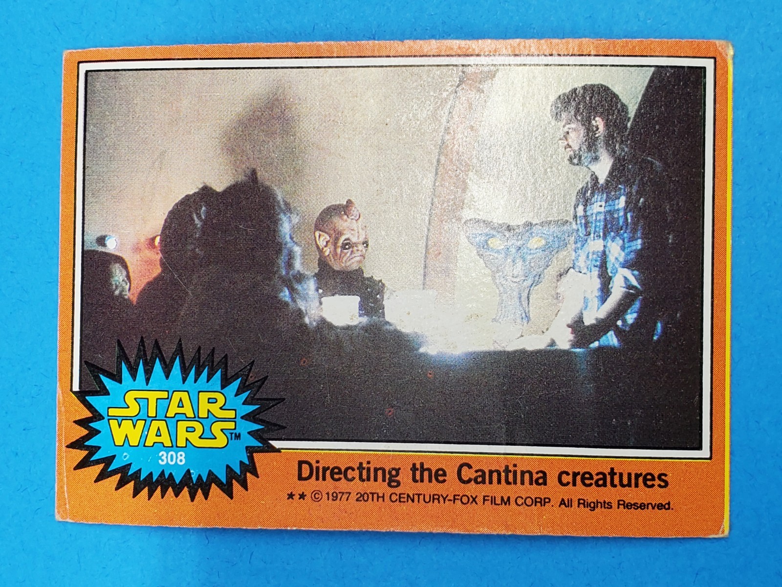 1977 TOPPS STAR WARS CARD #308 SERIE ARANCIONE GRADO MEDIO OTTIMA VG-EX ECCELLENTE