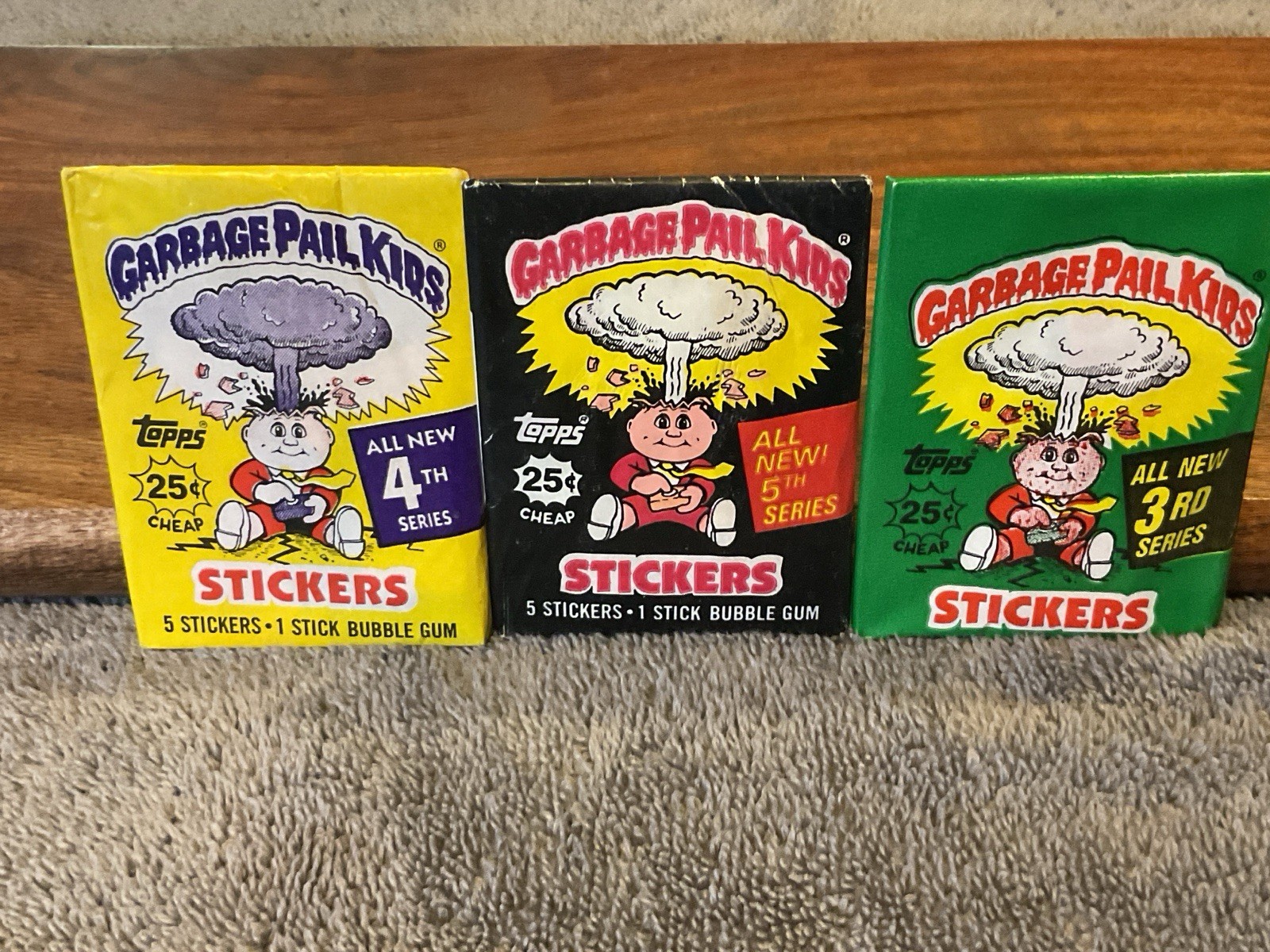 Garbage Pail Kids 3°, 4° e 5° serie confezioni cera sigillate 1986 Topps originale
