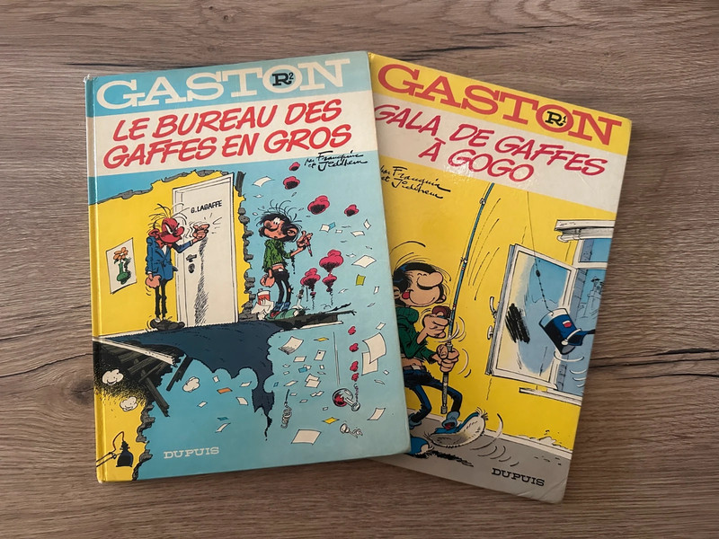 Lot de 2 BD Gaston Lagaffe vintage – R1 et R2 – Franquin