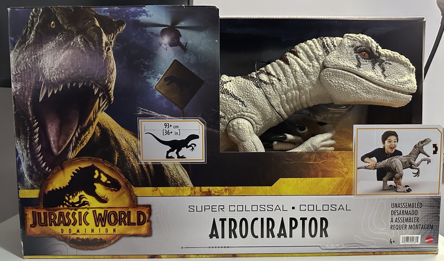 Mattel Jurassic World Dominion Atrociraptor dinosauro lungo 36" super colossale #1