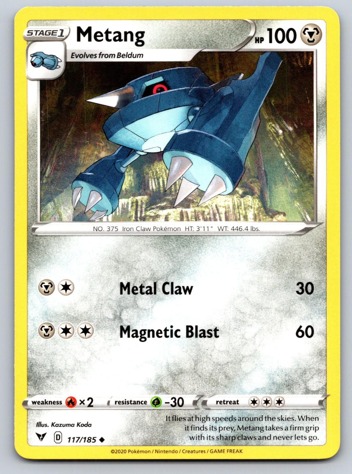 Pokemon Metang 117/185 Non Comune Vivid Voltage quasi come nuovo