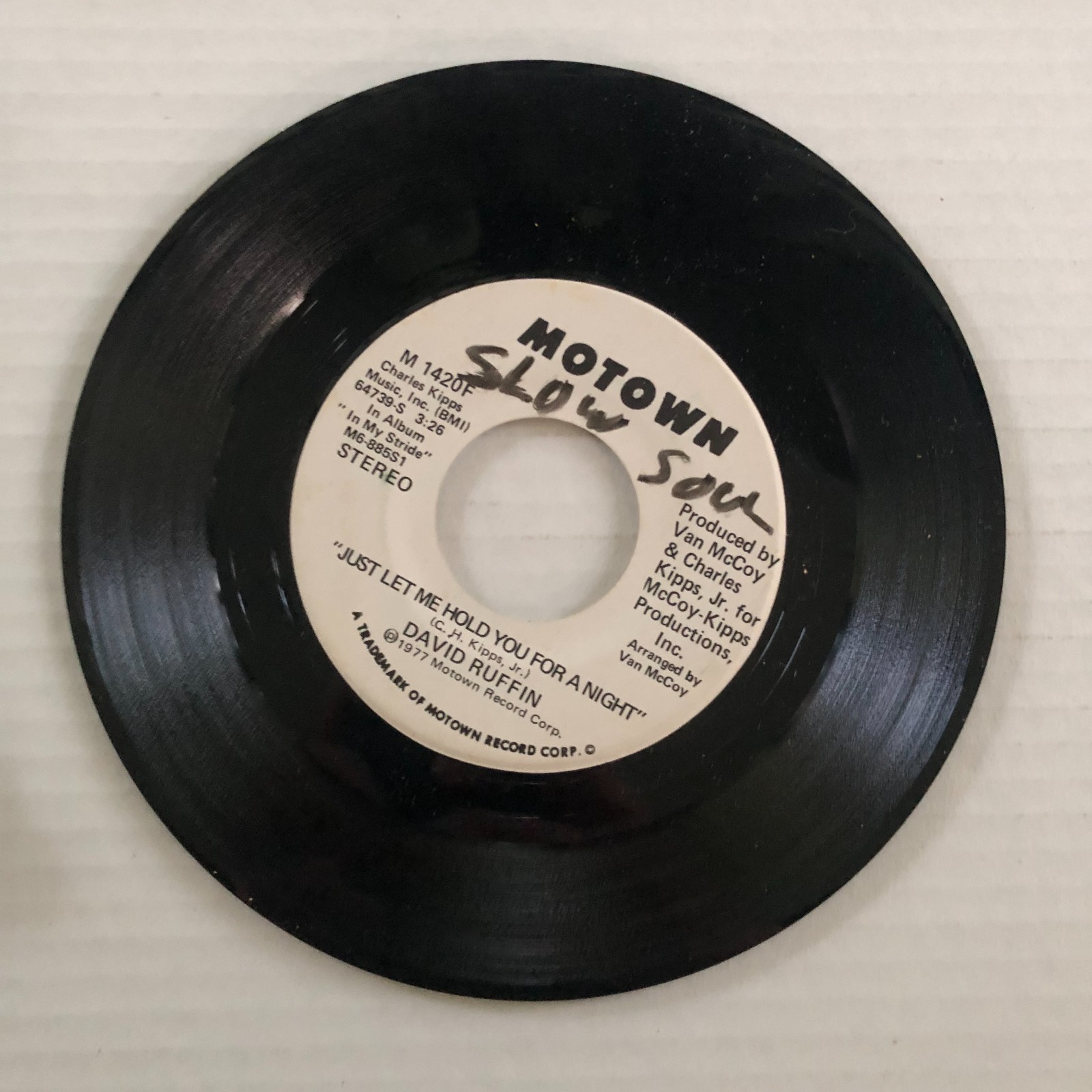 David Ruffin - Just Let Me Hold You For A Night vinyl 1977 Motown M 1420F promo