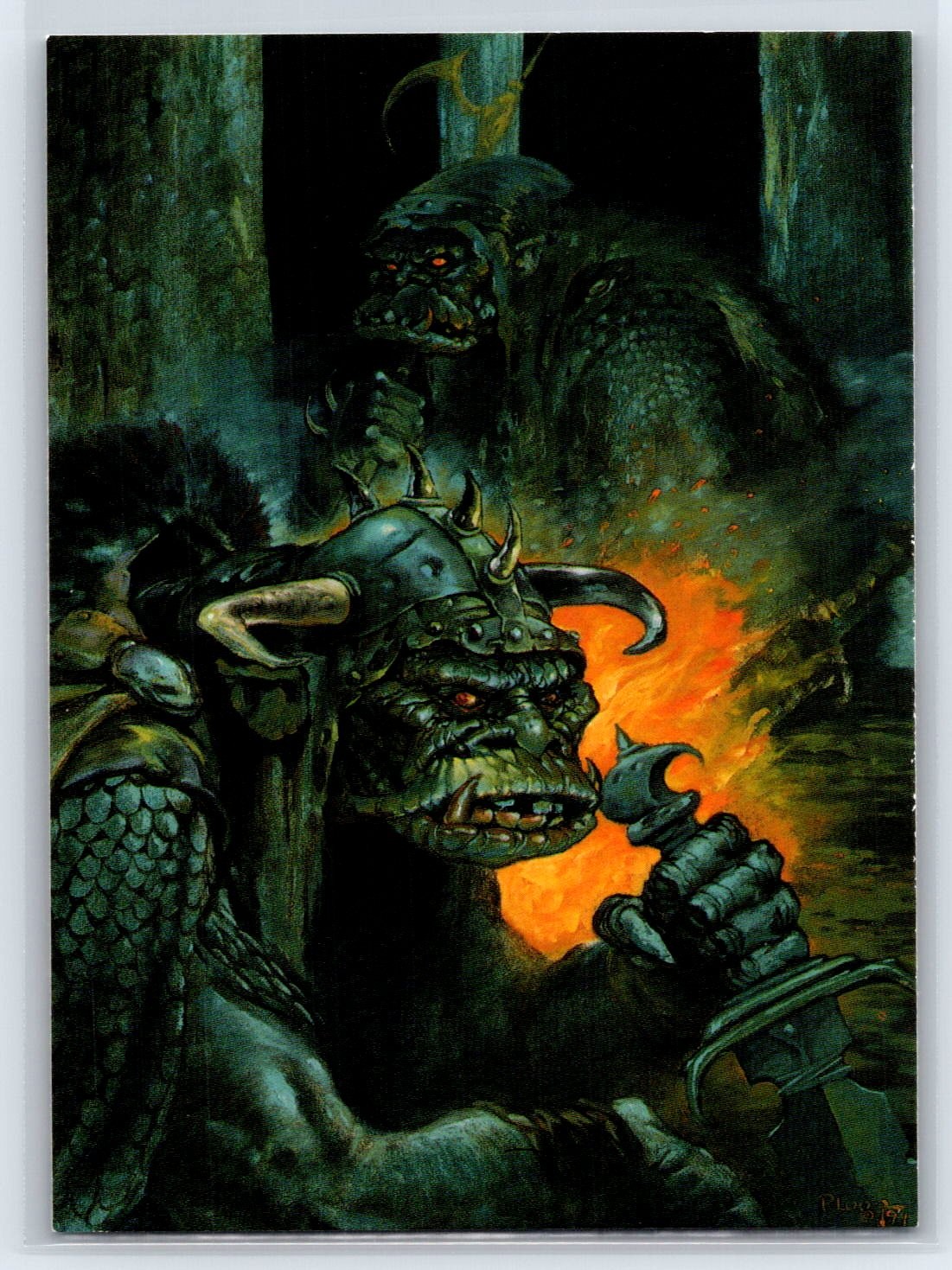 1995 Wizards of the Coast Everway Companion Cards Orc Fire #55