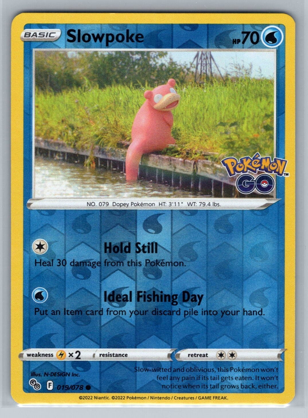 Pokemon TCG 2022 Pokemon GO 019/078 Slowpoke REVERSE HOLO NM-MT