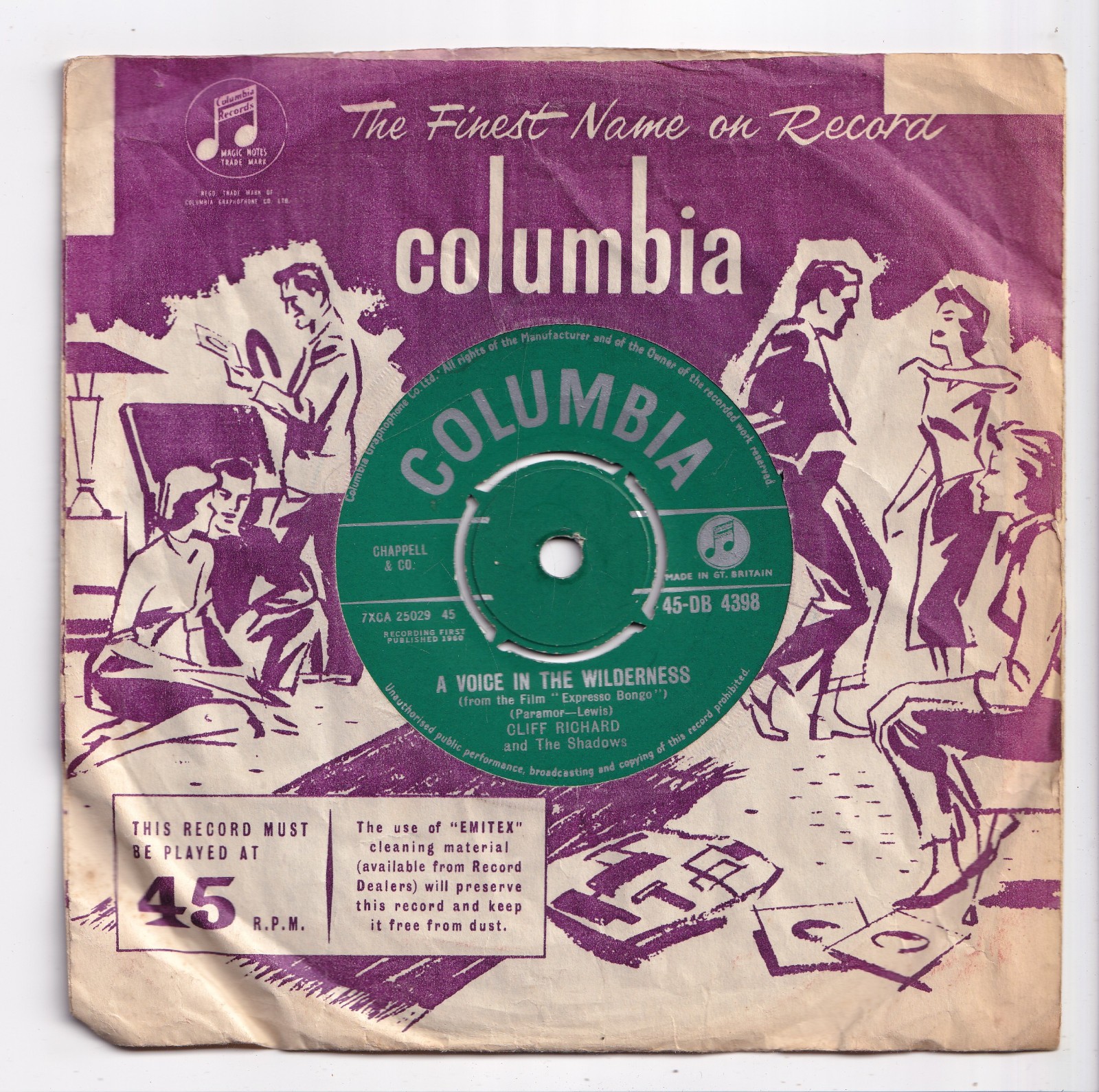 (AV475) Cliff Richard, A Voice In The Wilderness - 1960 - 7 inch vinyl