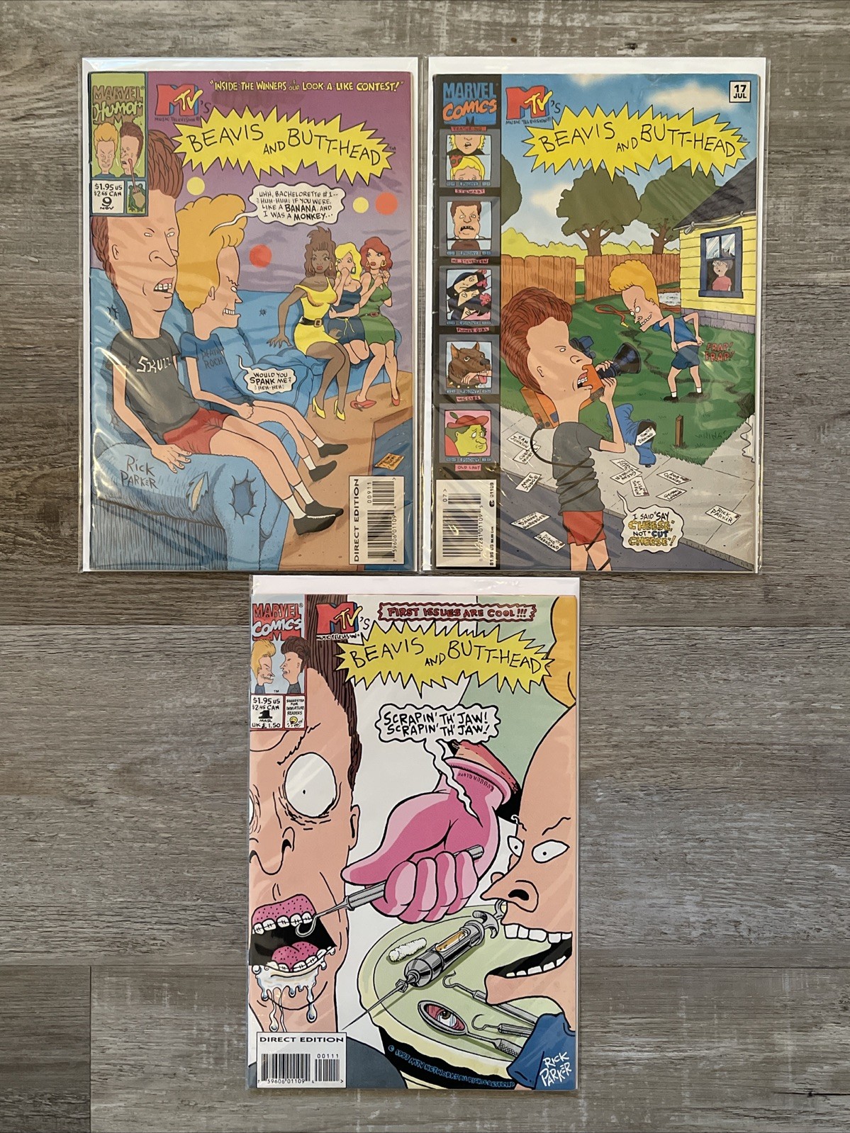 Lotto Beavis e Butt-Head Marvel Comics 1994 (x3)🔥#1 #9 #17 imballati e imbarcati!