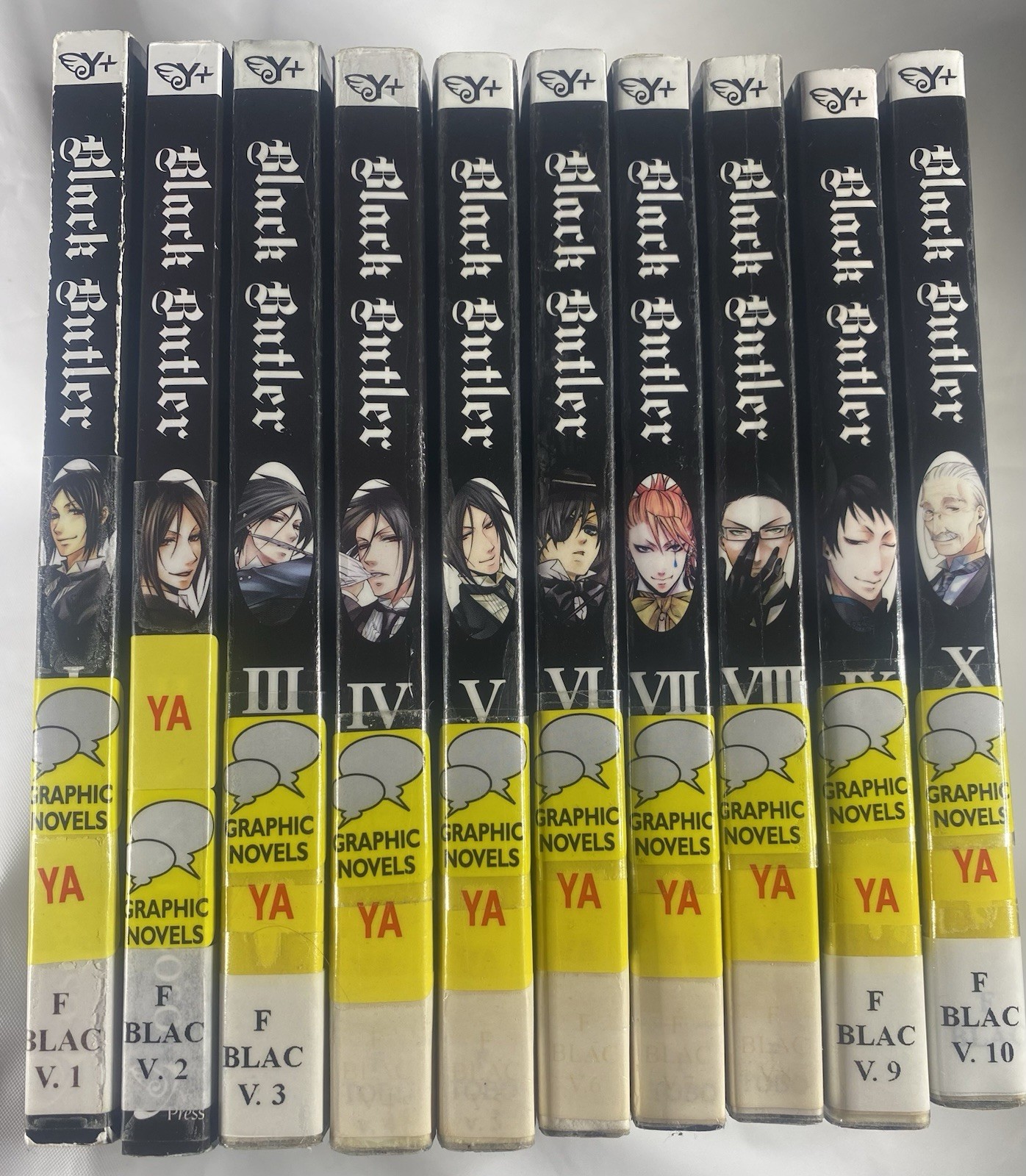 Black Butler Manga Series Vol. #1-10 By Yana Toboso Stampa Yen Inglese Ex Biblioteca