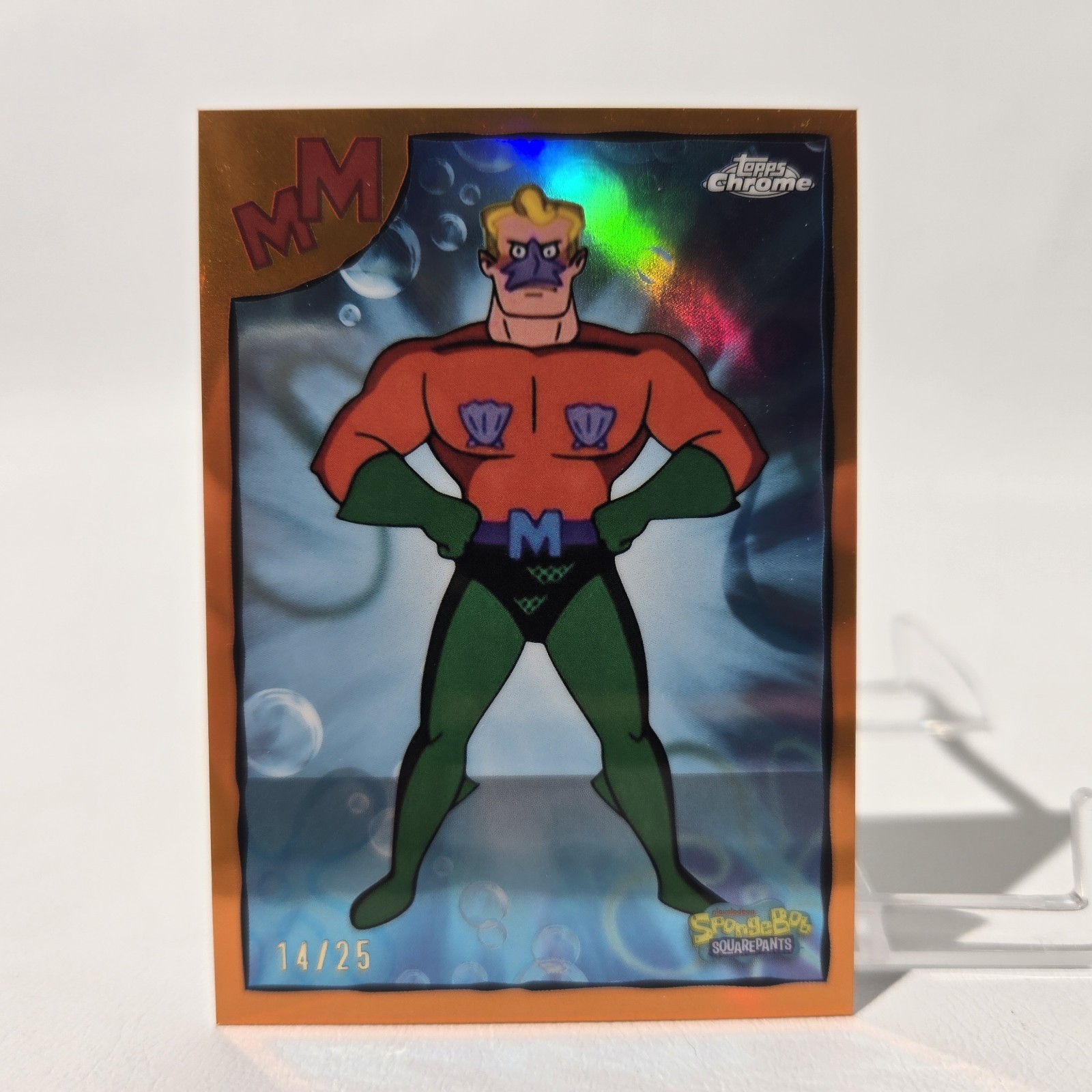 2025 Topps Chrome Spongebob Mermaidman Orange /25 #MB-19 MM Numbered Card