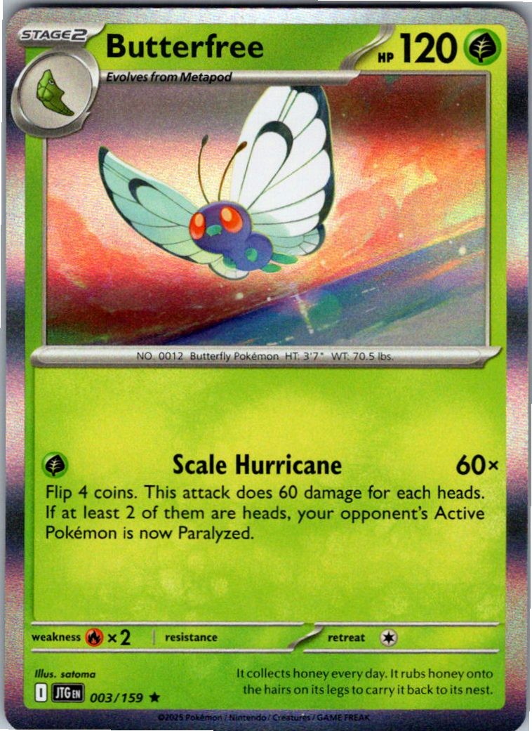 Butterfree Holofoil 003/159 Journey Together NM