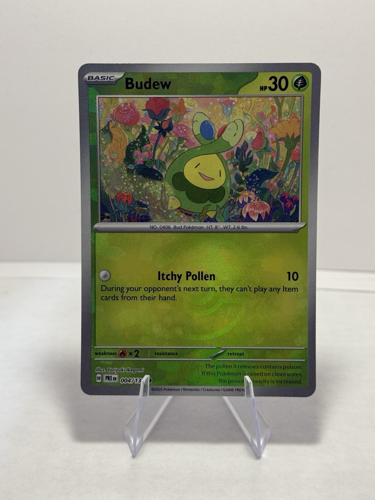BUDEW 004/131 PRISMATIC EVOLUTIONS POKEMON (MASTER BALL HOLO, QUASI NUOVO)