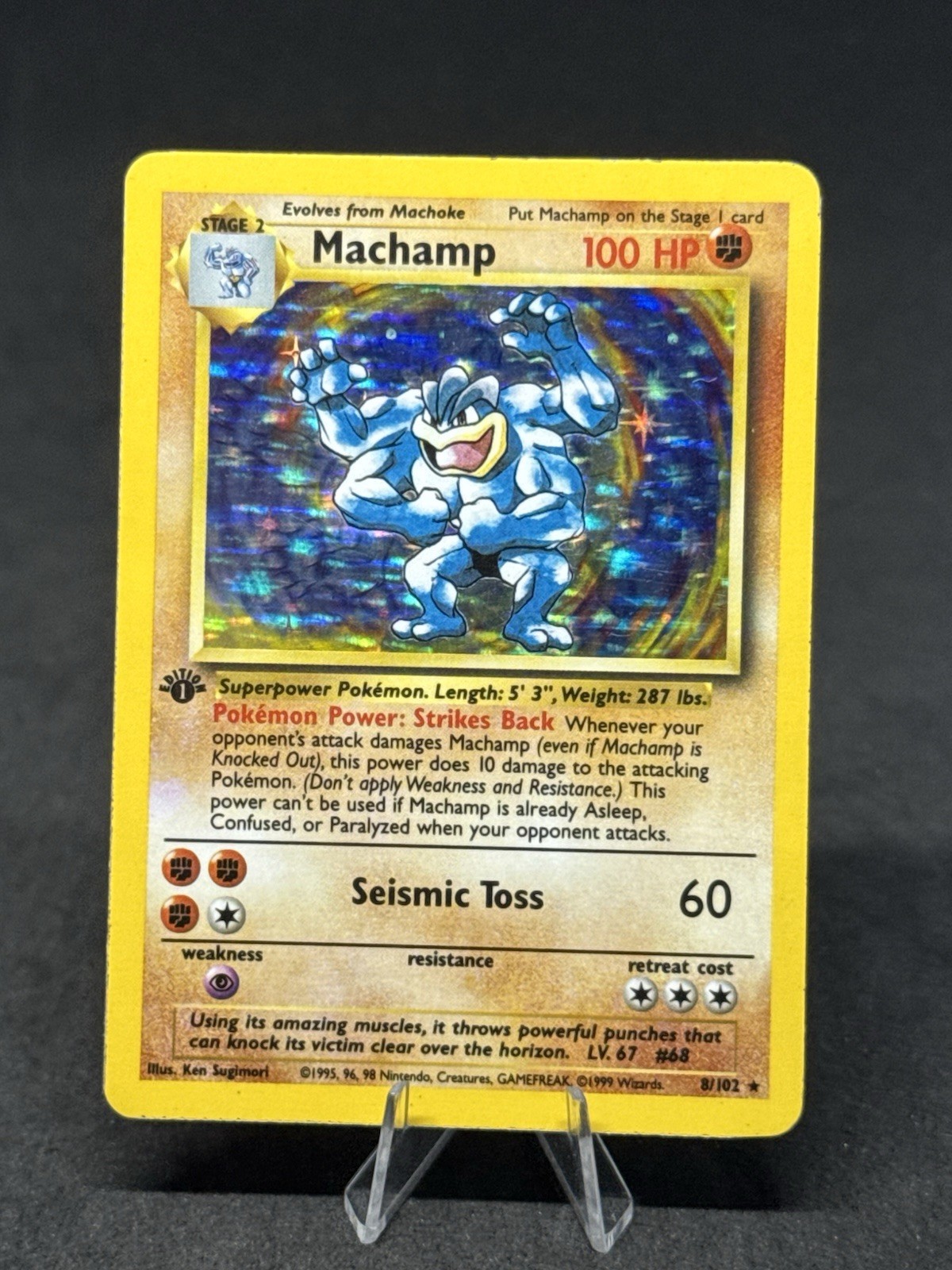 Pokémon TCG Machamp Base Set 8/102 Holo Unlimited Holo Rare