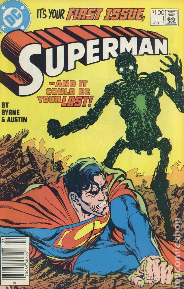 Superman Canadese Variante di Prezzo #1 VG+ 4.5 1987 Immagine Stock
