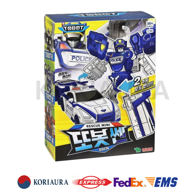 TOBOT 2023 MINI Soccorso SSEN Trasformatore Robot Polizia Auto Rimorchio Auto Action Toy