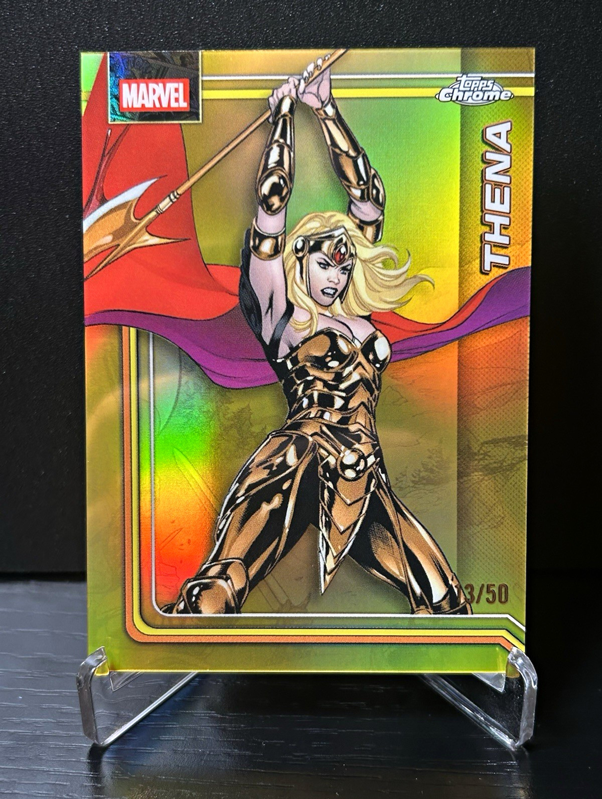 Topps 2026 Marvel Chrome Thena Gold Refractor /50 #176 Eternals