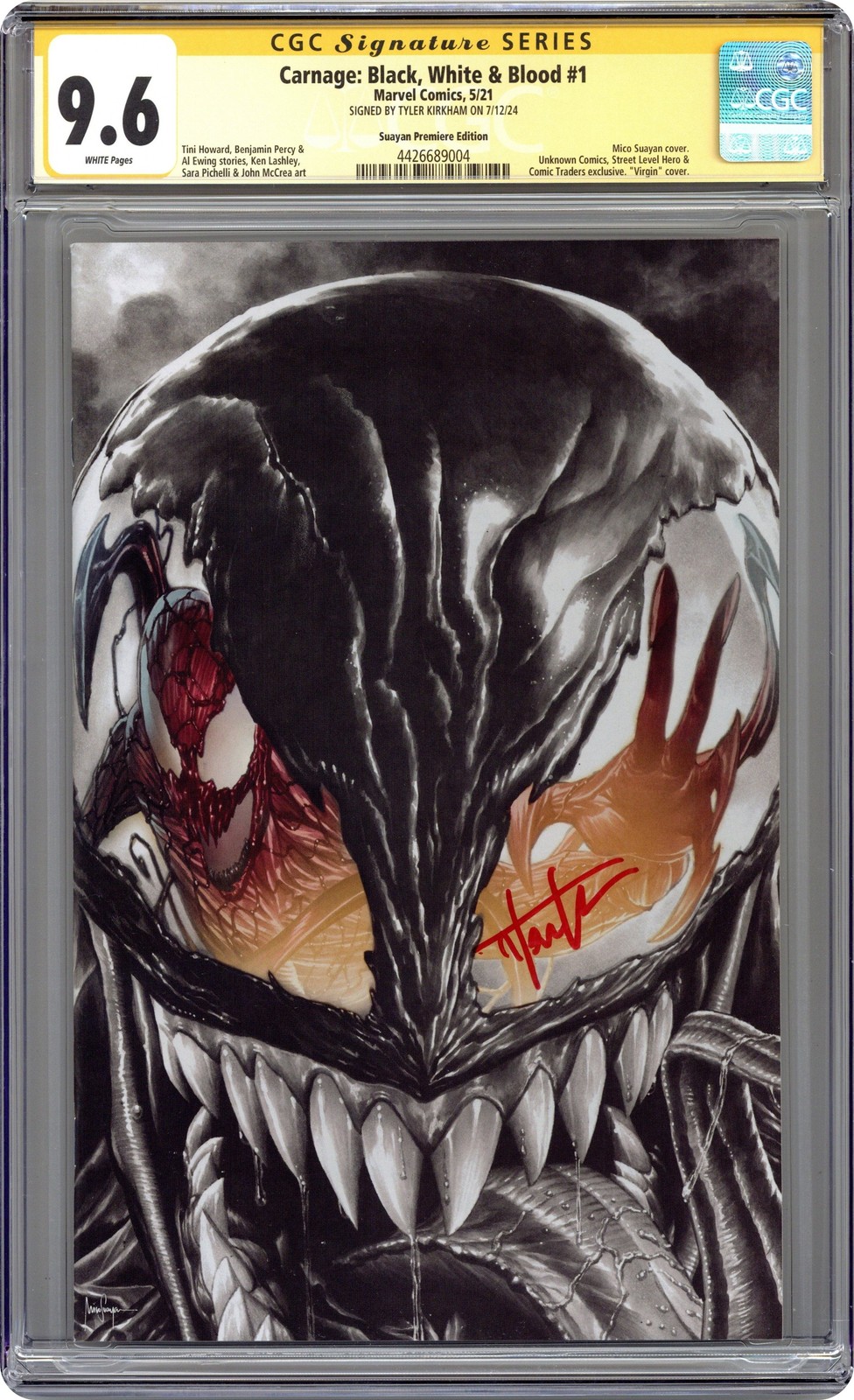 Carnage Black, White and Blood 1ILLUMINATI.D CGC 9.6 SS Kirkham 2021 4426689004