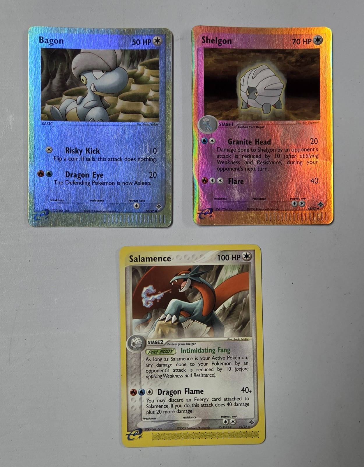 Pokemon TCG EX Dragon Lot: Bagon-Shelgon (Reverse Holos) & Salamence 19/97(Base)