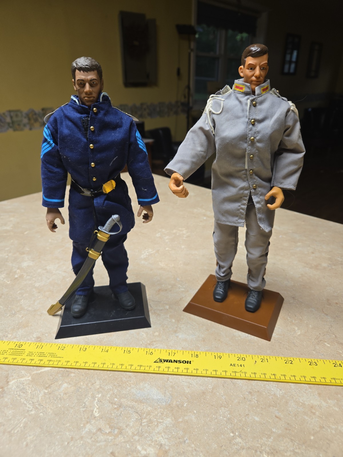2 Soldatini Formativi o/t Guerra Civile Mondiale Unione Confederata FIGURINE, 12" 1/6 