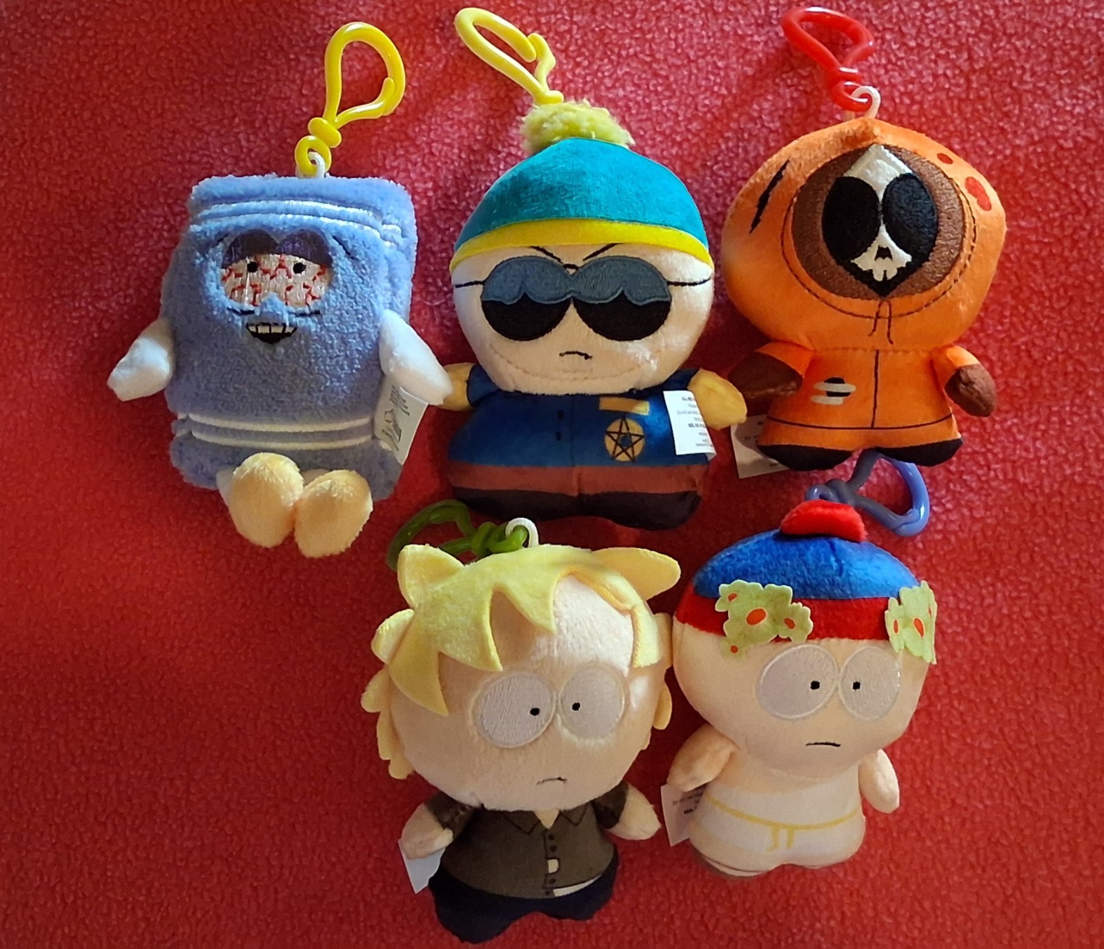 SOUTH PARK PLUSH DANGLERS SERIES 2 SET OF 5 NEW OPENED Towelie, Kenny, Tweek etc