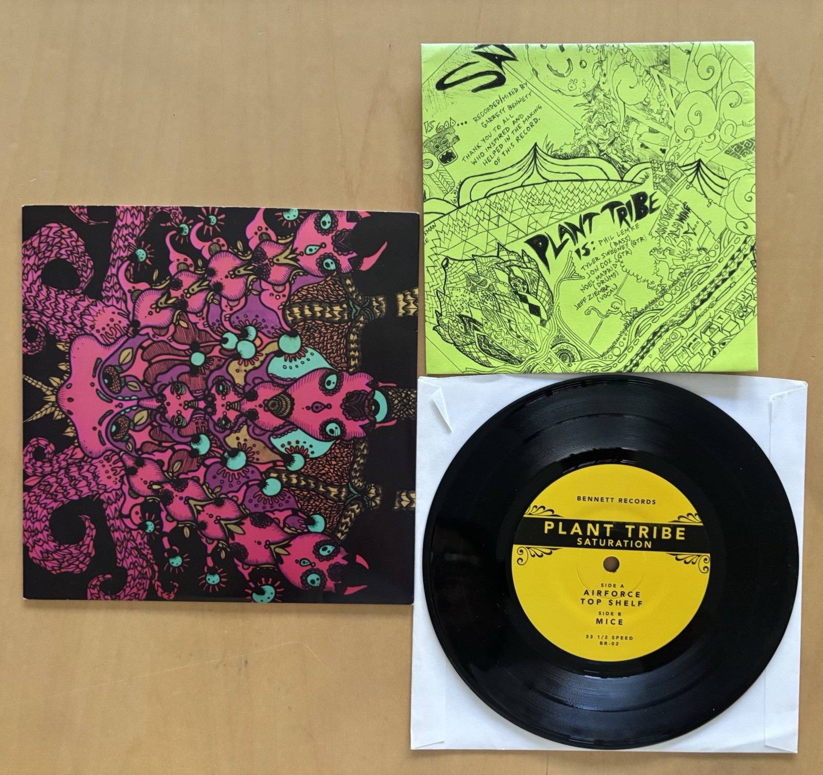 Plant Tribe Saturation 7” Vinyl EP Bennett Records BR-02 Psych Garage Rock NM