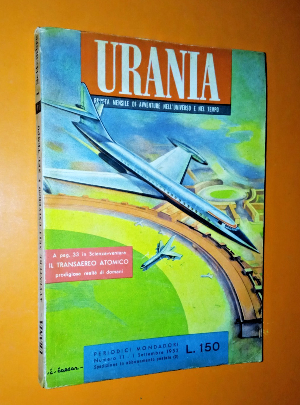 Urania Mondadori N. 11 Settembre 1953 - Primo Periodo - L. 150 Vintage