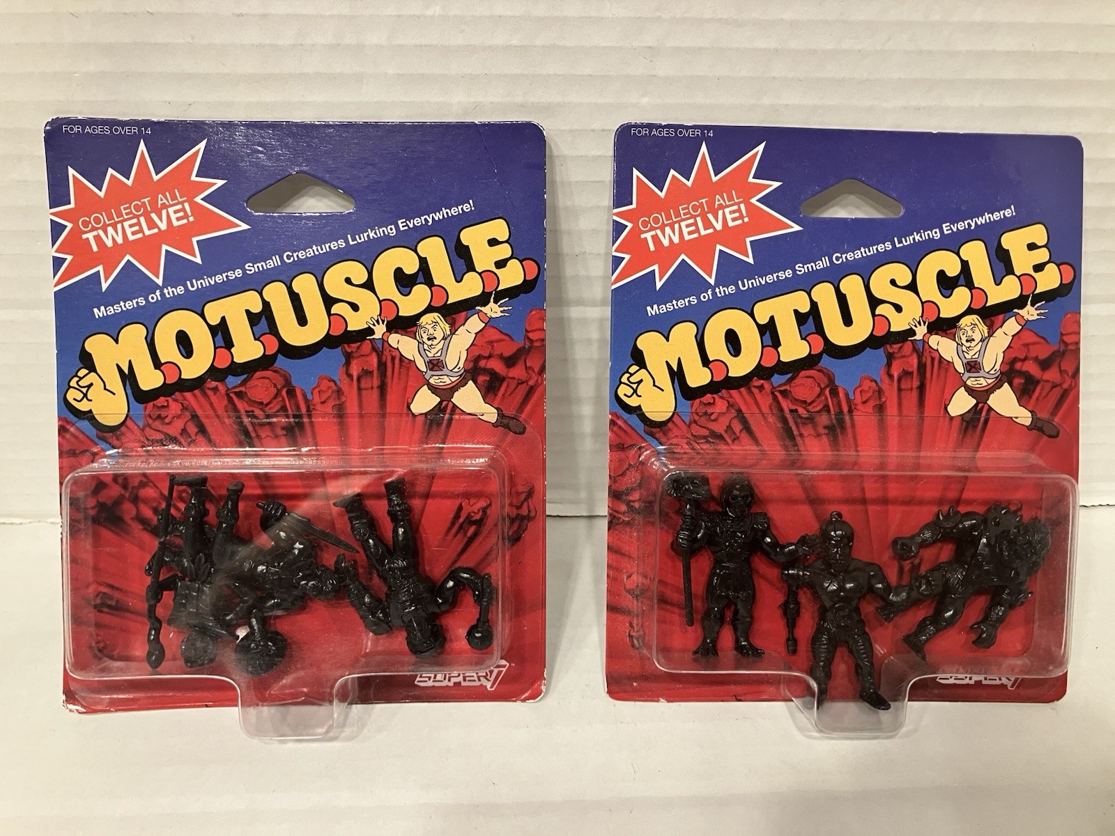 MOTUSCLE Super 7 SDCC 2015 exclusive BLACK He-Man & Skeletor Packs MotU MUSCLE